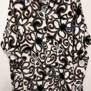 Susan Graver PURE Printed Linen Blend Elbow Sleeve Camp Shirt